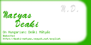 matyas deaki business card