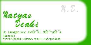 matyas deaki business card